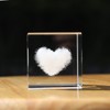 Crrezhai 3D Crystal Heart Cloud Cube 4CM Small Glass Paperweight