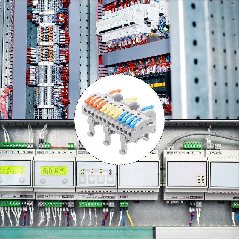 sourcing map 6pcs Din Rail Press Quick Terminal Blocks DIY