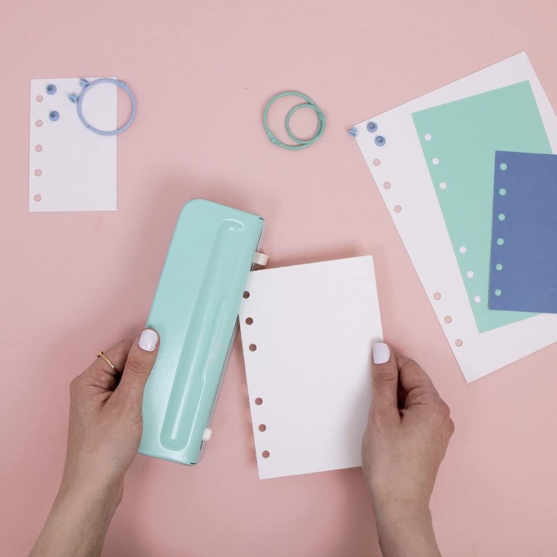 Craftelier - Turquoise Blue Adjustable 6-Hole Punch Compatible with Different
