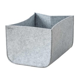LIFENEY Storage Box Size M - Cupboard Organiser from the Organize Your Closet Series - For Storage Space & Tidy in the Wardrobe - 33 x 33 x 33 cm, Material: Felt, Colour: Grey