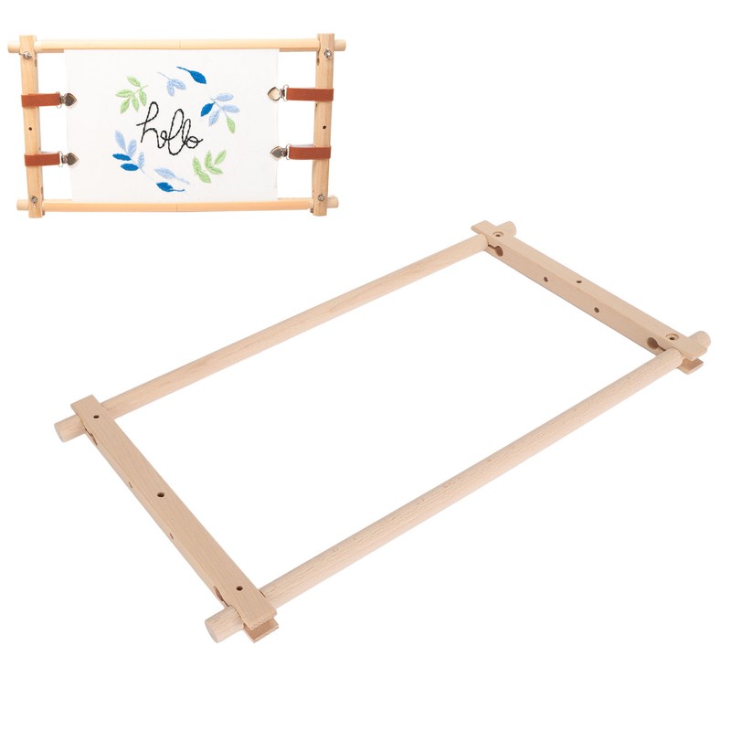 Cross Stitch Frame Rectangular Removable Wood Needlework Stretcher Frame Quilting