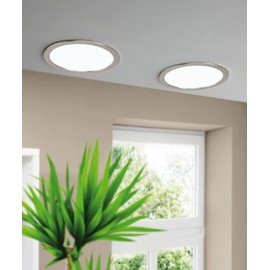EGLO connect.z Fueva-Z Smart Home LED Recessed Bathroom Spotlight, Ultra Flat, Diameter 216 mm, ZigBee App and Voice Control, Alexa, Light Colour (Warm White/Cold White), Dimmable, Aluminium Recessed