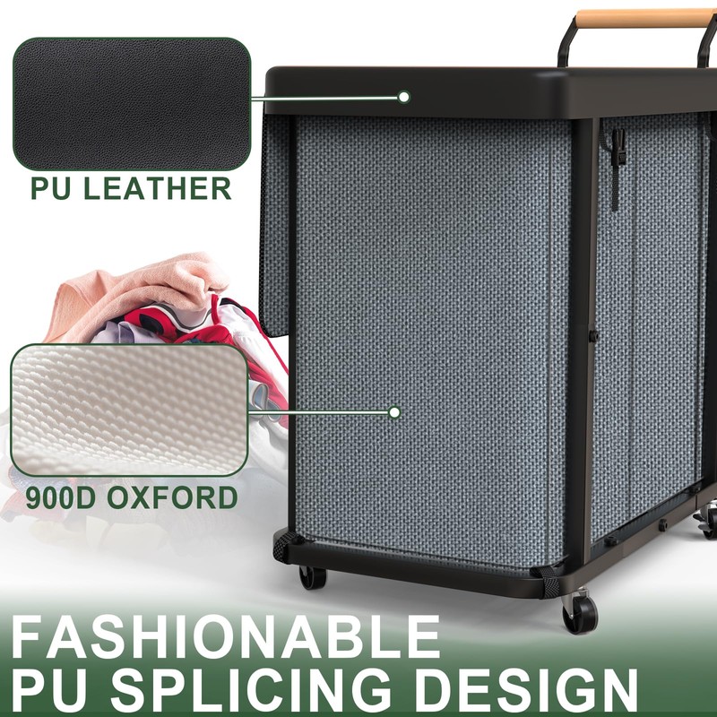 230L (60 Gal) Extra Large Fashion Laundry Sorter 3 Section