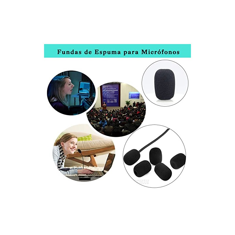 30Piezas Fundas de Espuma para Micrófonos,8mm Micrófono Lavalier Parasol para