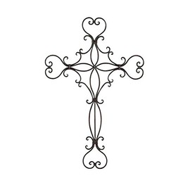 Deco 79 Metal Wall Cross H, W-71811, 30" by 20"