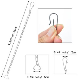 12 Pack Toilet Flapper Chain, Stainless Steel Toilet Flapper Lift Chain Replacement, Universal Toilet Chain Toilet Flush Lift Chain Adjustable Length for Most Toilet Flappers