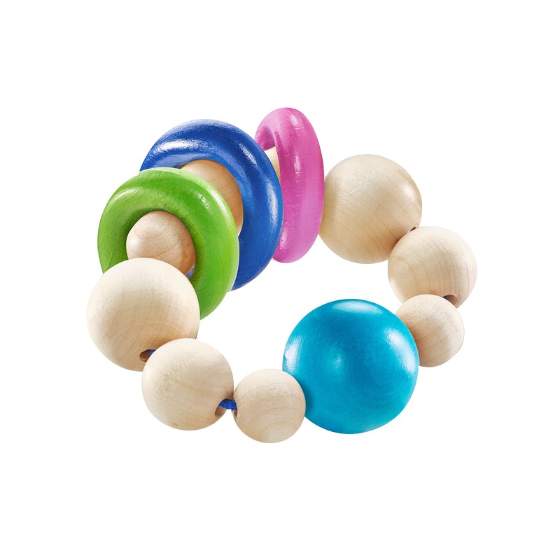 Selecta 61070 Ringellino Rattling Wooden Grasping Toy 8.5 cm Multi-Coloured
