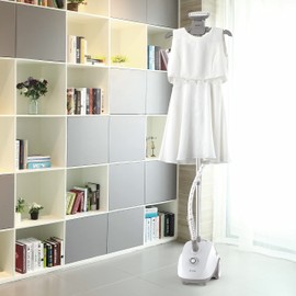 SALAV Clothes Steamer with 360 Degree Swivel Hanger, High Efficiency Metal Steam Panel, 4 Steam Settings, Free Limescale Removers, 1.5L Big Water Tank 1500W GS24-BJ Upgraded Edition (White)