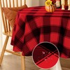 MikiUp Checkered Round Christmas Tablecloth - Waterproof and Washable Gingham