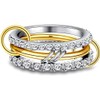 Multi Link Connected Ring Eternity Statement Ring Chunky Gold Connector