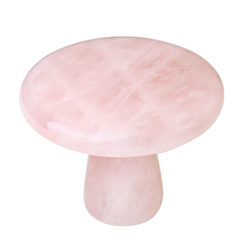 TUMBEELLUWA 2PCS Natural Crystal Mushroom Cabinet Knobs with Screws Round