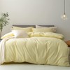 FOSSA Duvet Cover Set 100% Washed Cotton Linen Feel Super