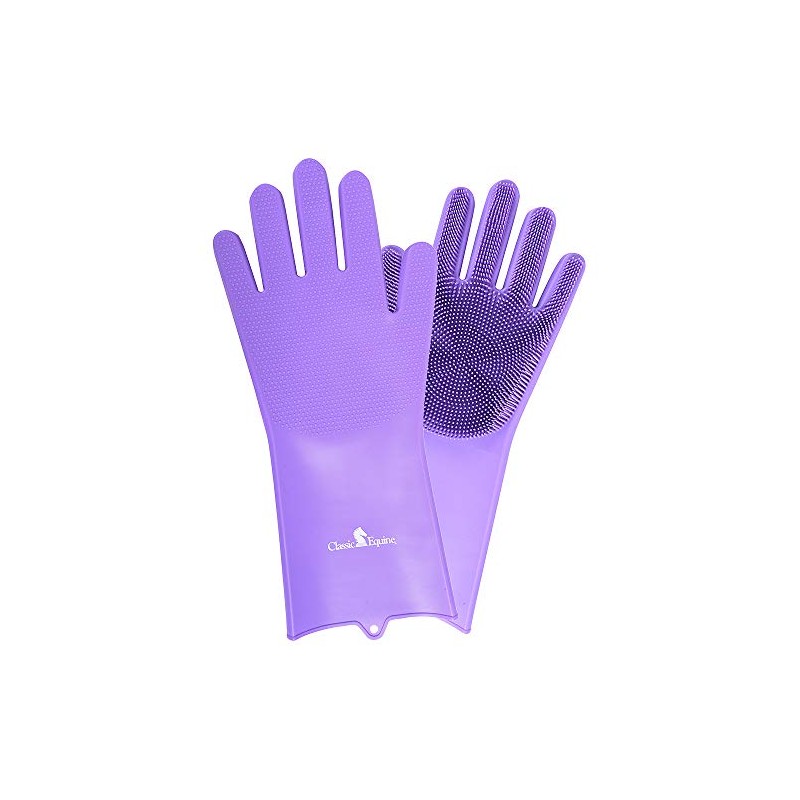 Classic Equine - Guantes de Lavado, Color Morado
