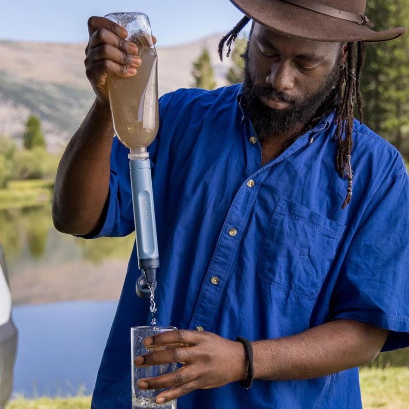 LifeStraw Peak Personal Water Filter Straw, Dark Gray