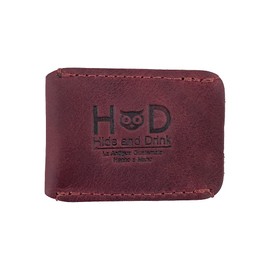 Hide & Drink, Funda protectora de cuero de doble filo para cabeza de afeitar, hecha a mano (sangría)