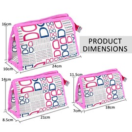 PRISMAXIC Set of 3 Cosmetic Toiletry Bag Pouch Travel Makeup kit Organizer Pouch Shaving kit for Men and Women, Multicolor, M