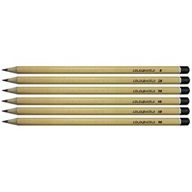World of Colour Set of 6 Colourworld Non Toxic Sketching Pencils | B, 2B, 3B, 4B, 5B, 6B Drawing Pencils Ideal for Sketching, Shading & Doodling | For Beginners & Professionals