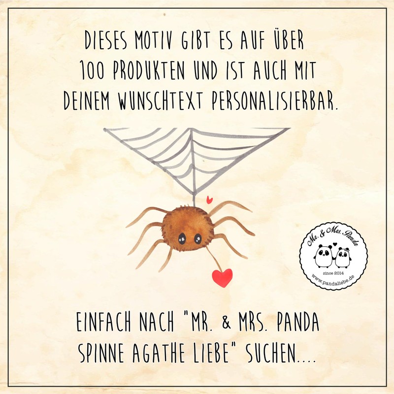Mr. & Mrs. Panda Personalisierte Schminktasche Spinne Agathe Liebe Größe