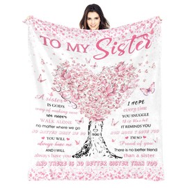 Sister Blanket, Sister Gifts from Sister Brother, Birthday Gifts Ideas for Sister, Unique Soft Girls Throw Blanket Gift for Graduation Christmas Wedding Quinceanera, To My Best Sister Blankets 60"X50"