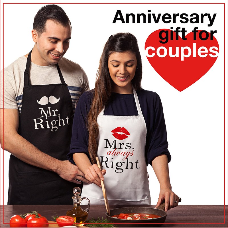 Nomsum Apron Set, Kitchen Couples Gift Set for Engagements, Weddings,