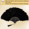 Black Feather Fan Marabou Vintage Foldable Fan Rave Handfan Renaissance