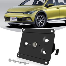 Front License Plate Holder No-Drill License Plate Bracket Mount Anti-Theft Frame Car Plate Holder fits for 2015-up Volkswagen MK7 Golf GTI,Install in Seconds