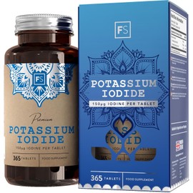 FS Potassium Iodide 150mcg – 365 High Strength Tablets – Non-GMO, Gluten & Allergen-Free – Potassium Iodine Supplement – Made in the UK
