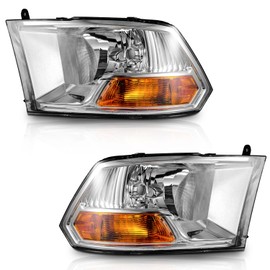 WEELMOTO Dual Beam Headlights for 2009-2012 Dodge Ram 1500 Headlights Assembly Compatible with 2010 2011 2012 Dodge Ram 2500 3500 Replacement Driver and Passenger Side