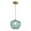 KCO Lighting Vintage Green Glass Pendant Light Gold Globe Pendant