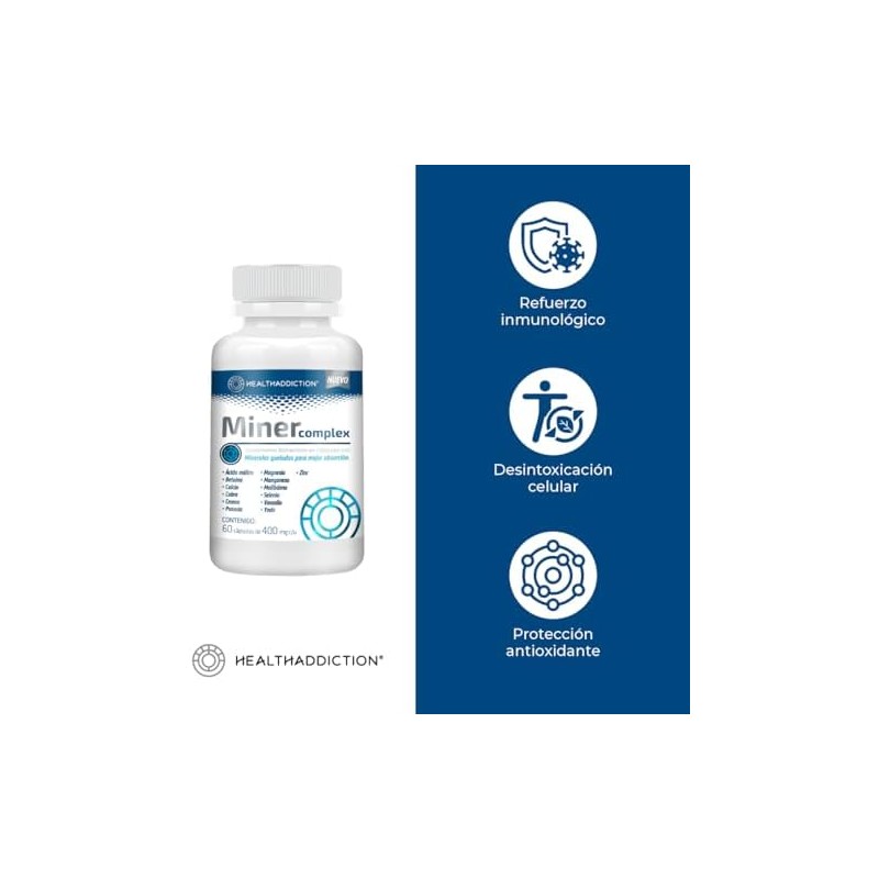 HEALTHADDICTION - Miner Complex - Suplemento Multimineral de Minerales Quelados