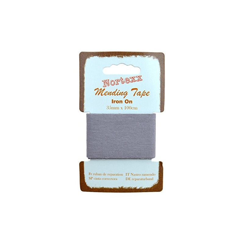 Nortexx Iron On Repair Tape-Grey, 100% Cotton, 14 x 8