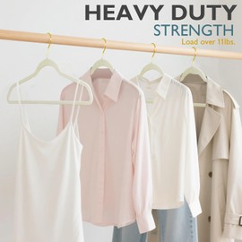 ManGotree Velvet Coat Hangers with 360° Swivel Gold Hook, Non-Slip Felt Suit Hangers, Slim Space Saving Clothes Hanger for Jacket, Sweater, Shirt, Dress, Pant (36 Pack, Beige)