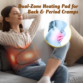 Heating Pad for Back, Electric Heating Pad for Period Cramps, Wrap Around Heated Pad for Waist Stomach Neck Shoulders with Belt, Anniversary & Birthday Gifts for Women Men Mom Dad Wife Husband