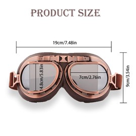 YcsRnn Motocross Goggles Vintage Motorcycle Goggles Steampunk Goggless for Motorcycle Scooter and Outdoor Activities