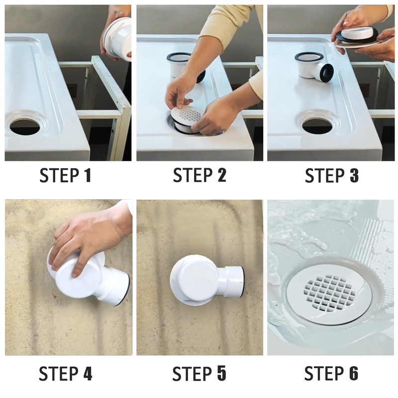 Low Profile Shower Drain, 1.5” Side Outlet Drain Assembly,Perforated Strainer,