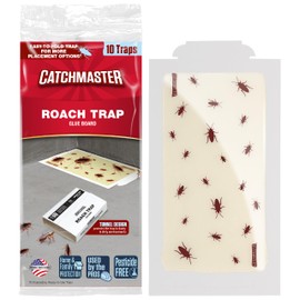 Catchmaster Roach Trap Glue Boards 10-Pk, Adhesive Bug Catcher, Scorpion, Spider, Cricket, & Cockroach Traps for Home, Bulk Glue Traps for House & Garage, Pest Control for Home