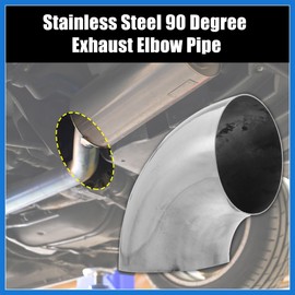 VekAuto 1 Pcs OD 5 Inch 90 Degree Mandrel Bend Elbow SS304 Stainless Steel Bend Tube Exhaust Elbow Pipe for Car Modified Exhaust System 5" Piping Silver Tone Auto Accessories