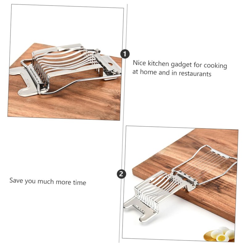 FUNOMOCYA Stainless Steel Egg Slicer 2 Pcs Egg Cutter for
