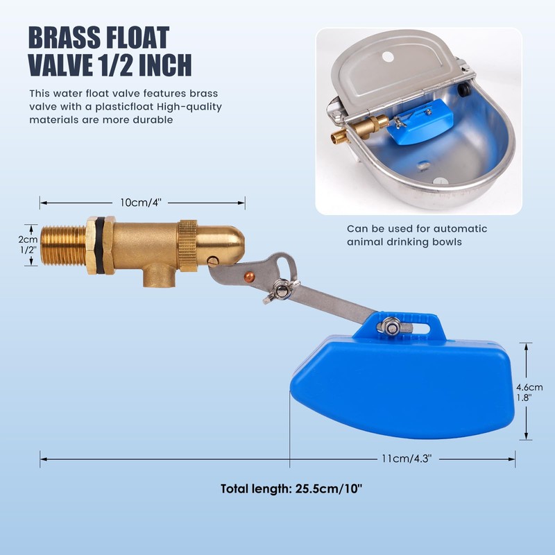 Float Valve Pool Auto Fill Float Valve 1/2 Inch Brass