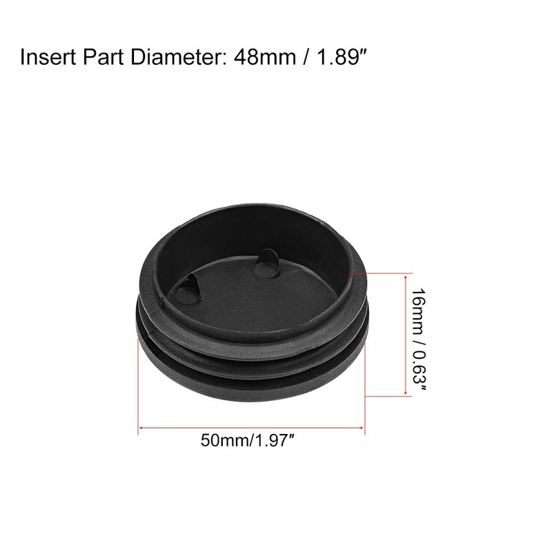 sourcing map Plastic Plug End Caps 50mm Round Furniture Table