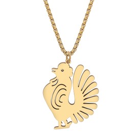 DOWAY Stainless Steel Chicken Stuff Charms Chicken Necklace Pendant Cute Thanksgiving Turkey Chickens Jewelry Gifts for Women Girls Chicken Lovers, Medium, Stainless Steel, No Gemstone
