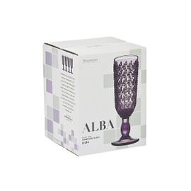 Champagne Flute Beverage Glass Cup Alba by Godinger – Amethyst – Set of 4