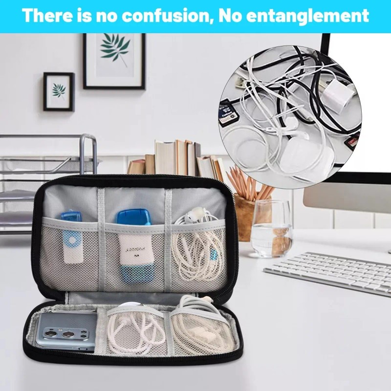 Estuche Cargador Usb Organizador Bolsa De Cables Impermeable