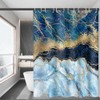 Umpoo Teal and Blue Marble Shower Curtain for Bathroom Abstract