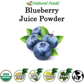 Organic Blueberry Juice Powder - Superfood Berry Antioxidant Supplement - Mix In Drinks, Shakes, Smoothies, Muffins, Cooking, & Baking Recipes - Non GMO, Gluten Free, Vegan, Kosher - 1 lb