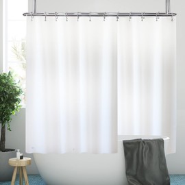 YISURE White Clawfoot Tub Shower Curtain Liner 180x65 Inch, 360 Shower Curtain Short Length PEVA Wrap Around Bath Tub Curtain with 6 Bottom Magnets for Bathroom Freestanding Tub