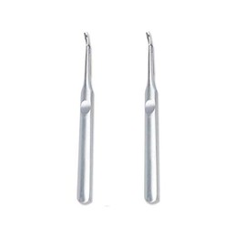 KDDOM 2 Pcs Stainless Steel Cuticle Pusher Remover Dead Skin Fork Trimmer Professional Cuticle Trimmer