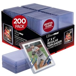 Ultra PRO - Toploaders regulares transparentes de 3 x 4 pulgadas para tarjetas con fundas para tarjetas, paquete de tamaño estándar de 200 unidades, p