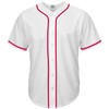 Pullonsy Mens White Plain Baseball Jersey Button Up Mesh Cool