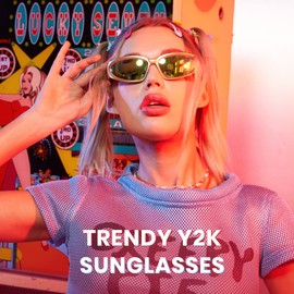 Cyxus Y2K Sunglasses Polarised Sunglasses Wrap Around Frame UV400 Protection for Cycling Travel Driving Fishing Golf (1083 Golden)